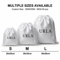 Sac à poussière en satin lisse avec logo Organisateurs pour sac cadeau en soie textile