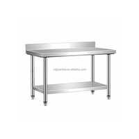 Table de travail mobile en acier inoxydable 304 avec pare-éclaboussures et revêtement autonettoyant, capacité de charge 300 kg/m – Vente directe usine