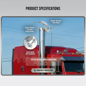 Protector de escape plateado de acero para tuberías rectas de camiones - Product Image 4