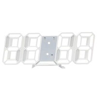 Réveil numérique moderne, horloge murale de bureau, horloge 3D, lumière LED colorée avec fonction de répétition et thermomètre