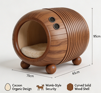 Cage pour animaux de compagnie en bois massif courbé de luxe, style moderne, avec entrée ronde, enclos de type nid d'abeille