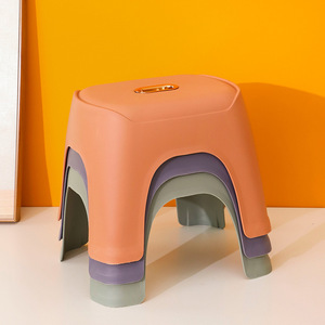 <b>Plastic</b> <b>Stool</b> Thickened Household Bathroom Shower <b>Stool</b> Non Slip Low Seat PP Material 28x23x23cm - Product Image 3