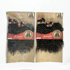 BELEZA WINNIE Extensiones de Cabello Sintético Rizado Profundo <span class=keywords><strong>con</strong></span> Cierre de Encaje 4x4, Resistentes al Calor, Sin Enredos, 20 22 Pulgadas, para <span class=keywords><strong>Mujeres</strong></span> Negras - Product Image 2