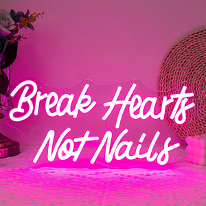 Letrero LED de Neón Profesional Personalizado con el Logotipo 'Break Hearts Not Nails' para Decoración de Pared de Salón de Uñas o Estudio - Product Image 4