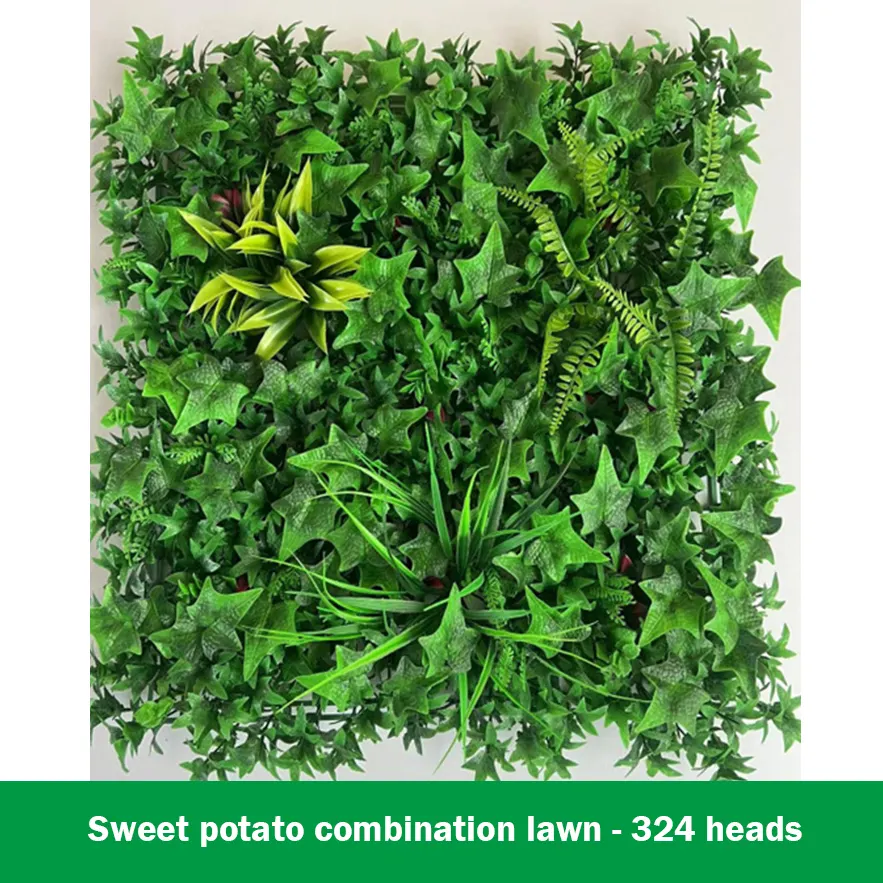 Outdoor Fake Artificial Foliages Grass Plant Lawn Boxwood Green Hedges Panels Grass Wall Fence Panel