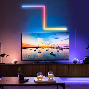 Hiện đại DIY thông minh rgbic âm nhạc Sync <span class=keywords><strong>LED</strong></span> Tường Đèn app-kiểm soát ánh sáng lướt cho trang trí nội thất ABS cơ thể trắng bóng râm cho phòng khách - Product Image 4