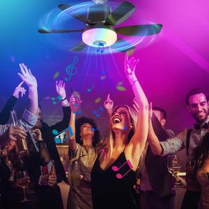 Nuevo Ventilador de Techo 2025 de 32W con Luz LED RGB, Bluetooth, Música y Función de Temporizador para Hogares, Dormitorios, Cocinas y Restaurantes - Product Image 4