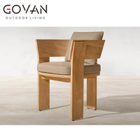 Ensemble de chaises de salle à manger d'extérieur en teck importé résistant aux intempéries, style minimaliste moderne, chaises design, mobilier d'extérieur