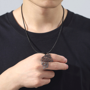 Collar con Colgante <span class=keywords><strong>de</strong></span> Cabeza <span class=keywords><strong>de</strong></span> Lobo para Hombre Myshape, Amuleto <span class=keywords><strong>de</strong></span> Acero Inoxidable Dorado, Collares <span class=keywords><strong>de</strong></span> Cadena con Estilo Punk, Regalo para Amigo - Product Image 6