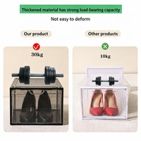 Boîtes à chaussures empilables transparentes à un seul niveau avec porte magnétique, organisateur de rangement anti-poussière pour armoire, gain de place