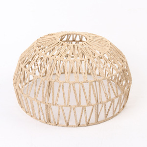 Paper <b>Rope</b> Lampshade Round Khaki Chandelier Shade For Restaurants Tea Rooms Home Decor - Product Image 1