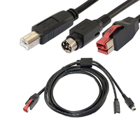 Werkseitig heißes 24V USB zu DIN 3P Kabel USB-B 24V Strom DIN 3pin zu Splitter Y Hoslden Stecker 1 zu 2 Splitter Adapter kabel