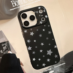 Custodia <span class=keywords><strong>Nera</strong></span> Lucida con Motivo a Stelle per <span class=keywords><strong>iPhone</strong></span> 17/Air/16/15/<span class=keywords><strong>14</strong></span>/13/12 <span class=keywords><strong>Pro</strong></span> Max/Plus, <span class=keywords><strong>Cover</strong></span> Antiurto in TPU Carina - Product Image 1
