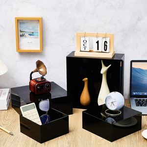 5 mặt Acrylic <span class=keywords><strong>Cube</strong></span> Riser với đáy rỗng làm tổ hiển thị thực phẩm đứng và đứng dậy tự chọn cho bên và bên trang trí - Product Image 2