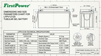 Batterie FirstPower LFPV12120 12V 120Ah à faible autodécharge pour système d'énergie éolienne et alimentation de secours pour station de base extérieure