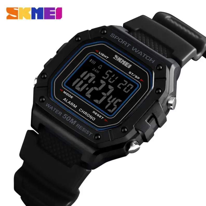 SKMEI 1496 hohe qualität schwarz jungen stunde authentische Silikon band dreieck digital display Einfache student uhr kit