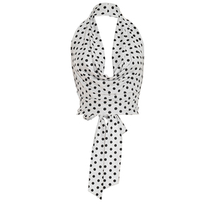 Viviblook J26TP092 Nouveau haut d'été décontracté pour femme, col en V, sans manches, à pois, sexy, dos nu, avec lacets - Product Image 5