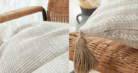 Ferme canapé gland gris jeter taie d'oreiller plaine Simple Nature maison décorative lin oreiller housses de coussin