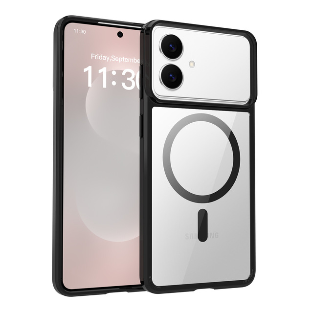 Transparent 2 in 1 Strong Magnetic Case for Samsung S26 Edge S25 Plus S24 Edge A17 Wireless Charging Mobile Phone Back Cover