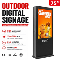 Affichage LED publicitaire extérieur IP67 lisible en plein soleil, totem numérique LCD sur pied avec fonction SDK