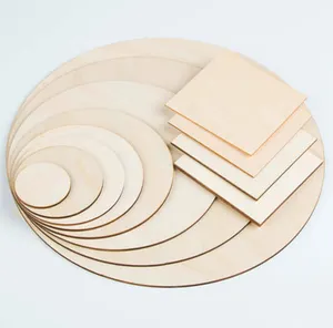 Disques en bois ronds non finis Cercles en bois vierges pour artisanat Peinture bricolage