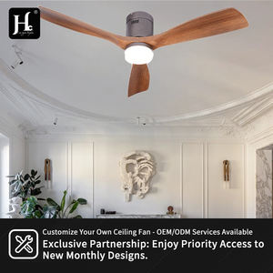 Ventilateur de plafond à pales en bois massif de haute qualité de 52 pouces, à vitesse variable, à économie d'énergie, avec éclairage LED - Product Image 5