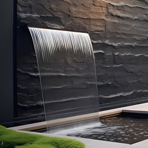 <span class=keywords><strong>Lame</strong></span> d'eau moderne en acier inoxydable à bord vif pour <span class=keywords><strong>cascade</strong></span> de <span class=keywords><strong>piscine</strong></span>, fontaine et décoration aquatique paysagère - Product Image 1