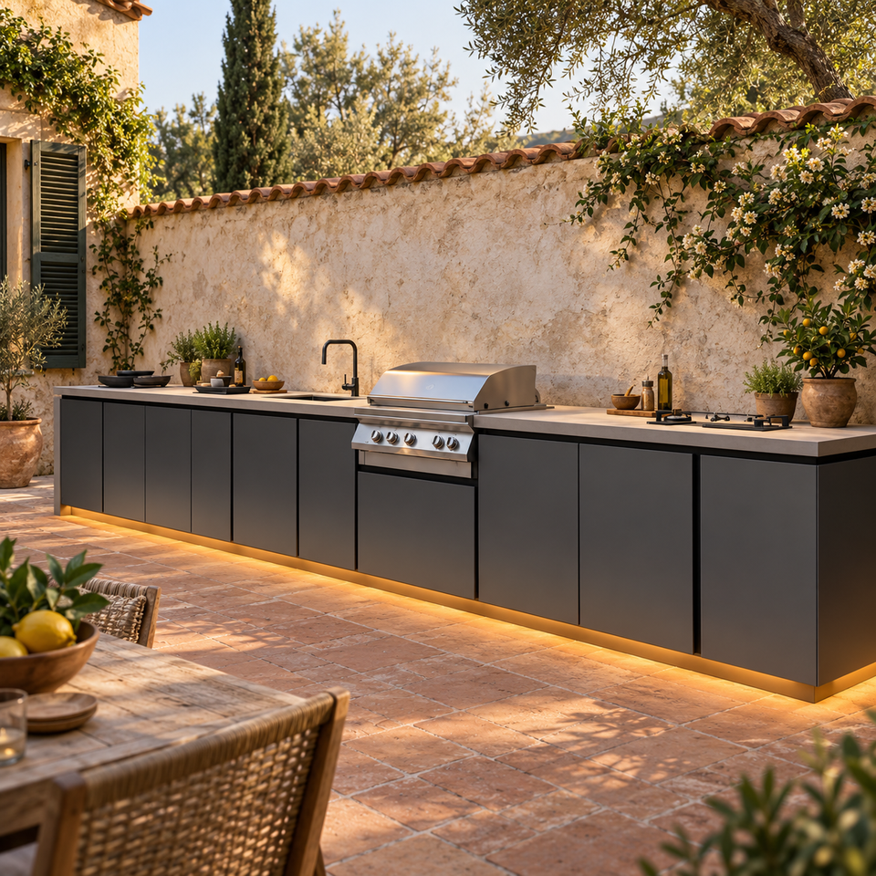304 Stainless Steel Outdoor Kitchen Cabinets Modern Outdoor Cabinet Set ...
