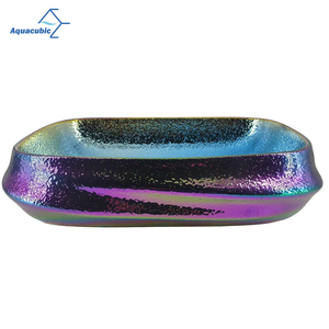 Lavabo console en céramique Art Nouveau avec finition électroplaquée bicolore - Product Image 4