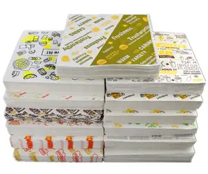 कस्टम मुद्रण रंग का greaseproof कागज खाद्य ग्रेड बर्गर रैपिंग पेपर