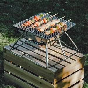 Barbecue da campeggio pieghevole con griglia in acciaio inossidabile mini barbecue portatile
