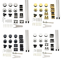 Accessoires en verre modernes Système de porte en verre trempé Cadre en acier inoxydable 304 Porte de douche coulissante sans cadre Quincaillerie