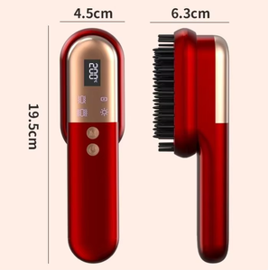 Peine Alisador de Cabello Inalámbrico Recargable por USB, Mini Peine de Masaje Inalámbrico <span class=keywords><strong>con</strong></span> Luz Roja para Mujer, Mango de Plástico, Nutrición - Product Image 2
