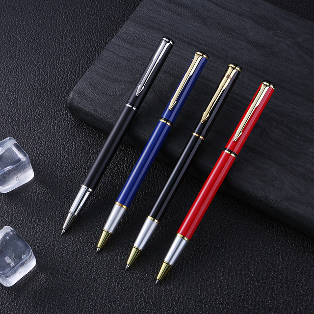 Customized Luxury Metal Gel Pen Yellow-Green-White Ballpoint with 0.5mm Writing Width Stylo Pen with Logo Office Supplies Gift