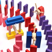 Jeux en bois à assembler, ensemble de 480 pièces, sur mesure, blocs de construction, domino, boîte en bois, vente en gros