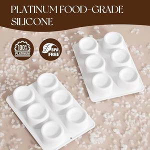 MUYULINS Factory 9-Cavity Round Hollow LFGB Non-Stick BPA Free <b>Silicone</b> Mousse Cake Mold Suitable for Dessert Shops - Product Image 2