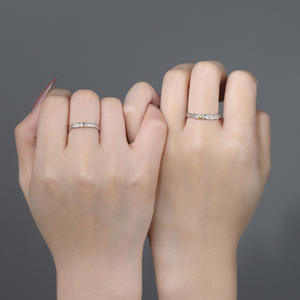 S999 Plata fina personalizable para estilo clásico Anillos de diseño de Luna y sol originales de gama media a alta que simbolizan 'Never Leave Forsake' - Product Image 2