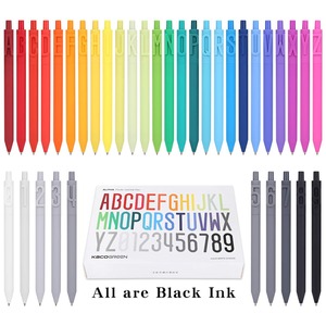 ปากกาเจลตัวอักษร ABC สีสันสดใสสำหรับโรงเรียนมีตัวอักษรแปลกใหม่มีคลิปหนีบตัวหนังสือส่งเสริมการขายแบบออลอินวันทำจากพลาสติกที่ทนทาน - Product Image 2