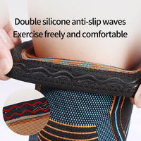 Genouillère respirante en tissu double silicone avec support antidérapant pour un maintien respirant du genou