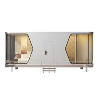 Capsule spatiale moderne de luxe en acier, maison préfabriquée, mini-maison mobile, conteneur pliable, écologique, alimentée à l'énergie solaire