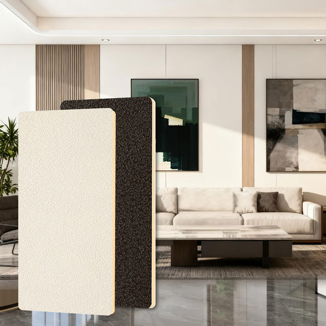Modern Bamboo Wood Wall Panel Waterproof Easy-Clean Eco-Friendly PVC Sheet  for Indoor Wall Decoration for Living Room