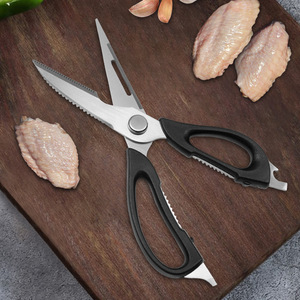 <b>Kitchen</b> <b>Scissor</b> Stainless Steel 8 In Straight Head Black Handle Multi Purpose For Chicken Vegetable Home Use - Product Image 3