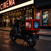 Boîte publicitaire LED mobile à trois faces P3, écran LED extérieur pour livraison, armoire d'affichage intelligente 4G WiFi