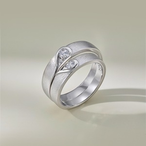 Anello di Fidanzamento in <span class=keywords><strong>Argento</strong></span> Sterling <span class=keywords><strong>925</strong></span> per Uomo e Donna, Design Creativo con Zirconi, Anello Classico per Coppie in Oro - Product Image 1