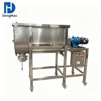 Mélangeur horizontal en acier inoxydable de qualité alimentaire avec moteur AC pour les industries alimentaires et chimiques, décharge via une vanne manuelle/pneumatique
