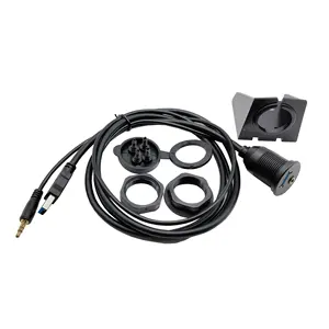 Câble d'extension USB3.0 à double port 3.5mm M/F pour tableau de bord de voiture AUX encastré