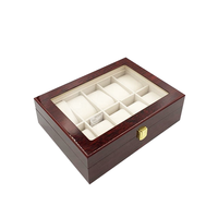 Boîte d'emballage en bois luxueuse à finition brillante, boîte cadeau rectangulaire élégante à 5 compartiments, boîte à montre marron faite à la main avec couvercle, certificat SABER