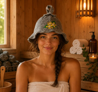 Chapeau de sauna pratique en feutre de laine avec structure suspendable pratique, rangement facile et séchage rapide pour sauna à domicile