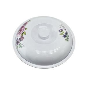 Bol en mélamine de service avec couvercle, 1 pièce, design fleur bleue, bol avec couvercle - Product Image 4