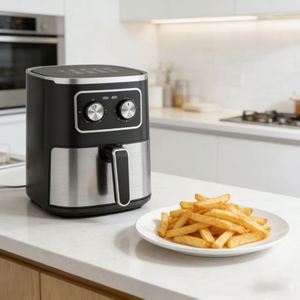 Friteuse électrique carrée en plastique 5L à commande manuelle, sans huile, avec fonction de cuisson, affichage facile à lire et réglable - Product Image 5